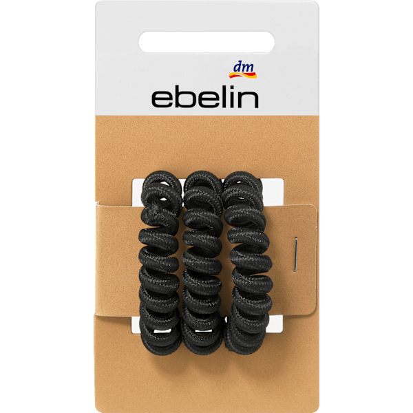 Haargummis Spirale schwarz/braun/beige ebelin