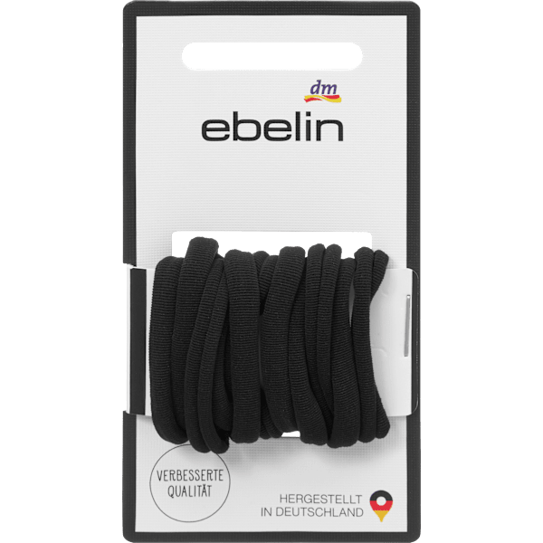 Haargummis weich, schwarz ebelin