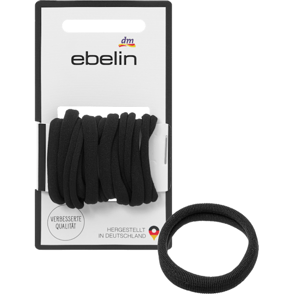 Haargummis weich, schwarz ebelin
