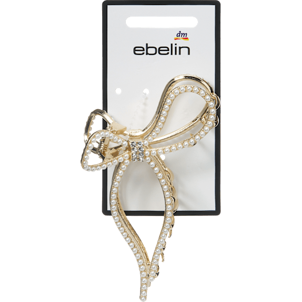 Haarklammer Schleife mit Glitzer, Gold-Optik ebelin