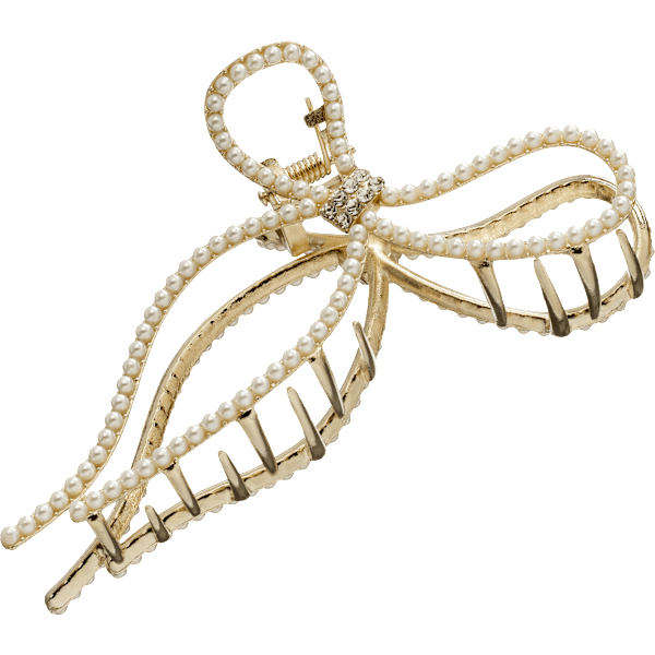 Haarklammer Schleife mit Glitzer, Gold-Optik ebelin