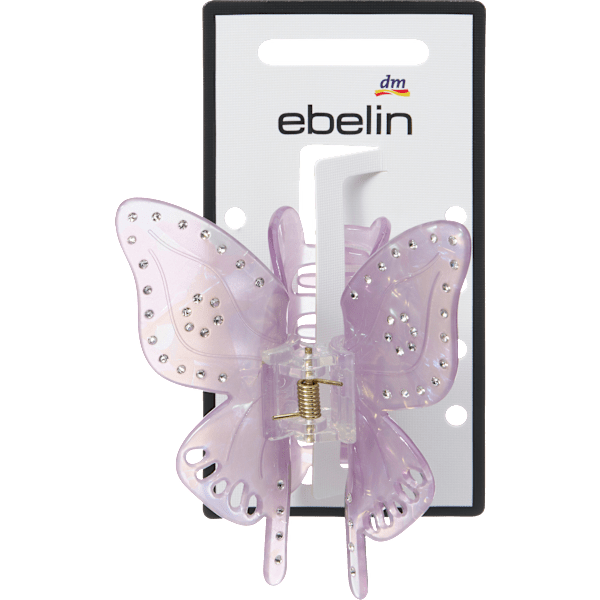 Haarklammer Schmetterling mit Glitzer, lila ebelin
