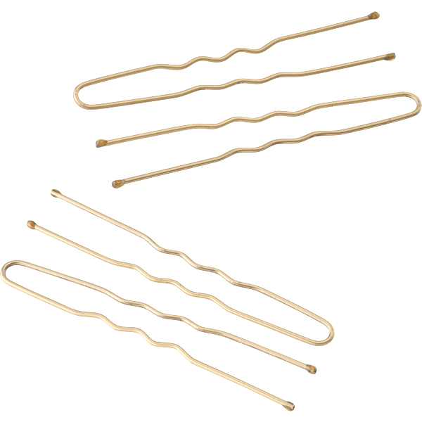 Haarnadeln gewellt, Gold-Optik ebelin