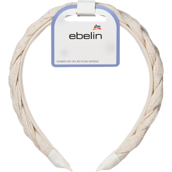 Haarreif geflochten, beige ebelin