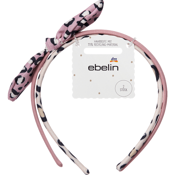 Haarreifen mit Schleife, Leo-Muster, rosa ebelin