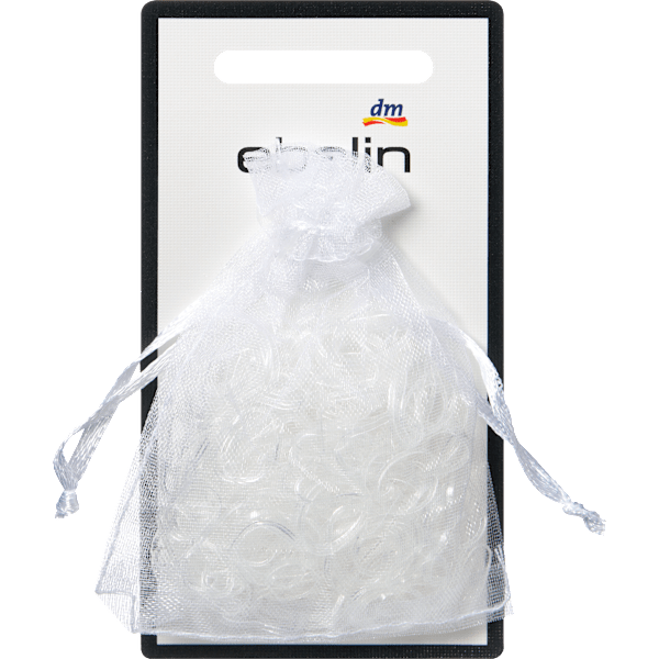 Mini-Haargummis in Organza-Säckchen, transparent ebelin