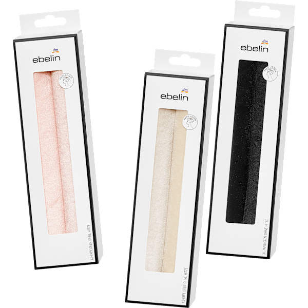 Papilloten maxi, rosa/beige/schwarz ebelin