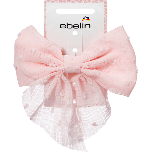 Patentspange Schleife, rosa ebelin