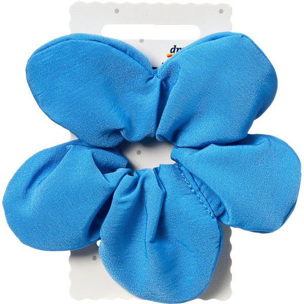 Scrunchie Blumenform, blau ebelin