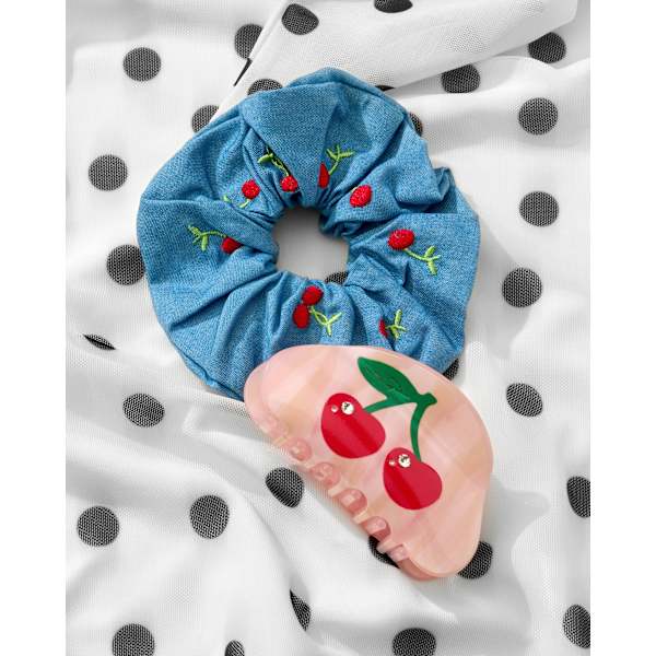 Scrunchie mit Kirschen, Denim ebelin