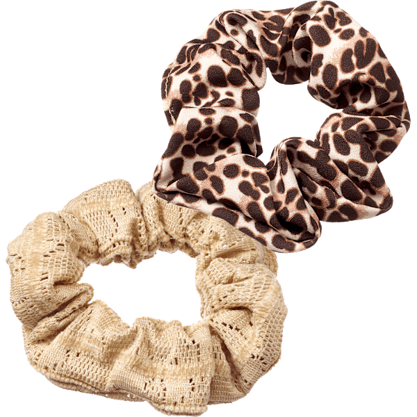 Scrunchies beige/Leo-Muster ebelin