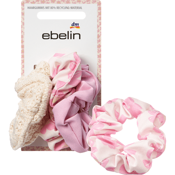 Scrunchies creme/rosa ebelin