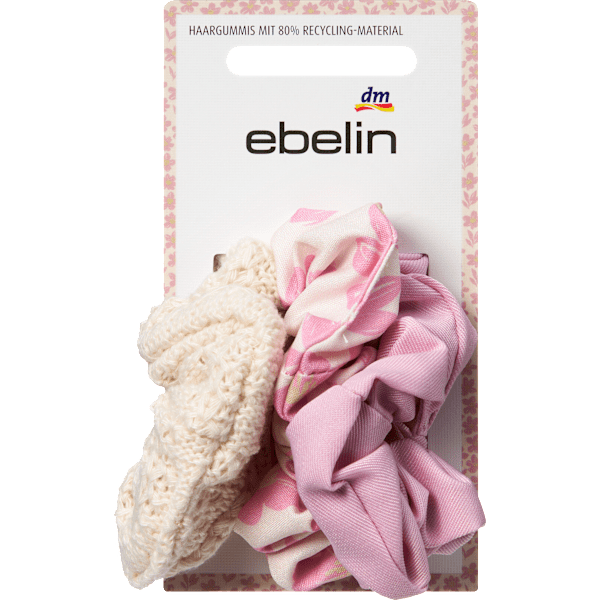 Scrunchies creme/rosa ebelin