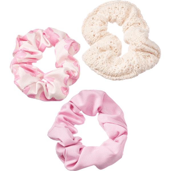 Scrunchies creme/rosa ebelin