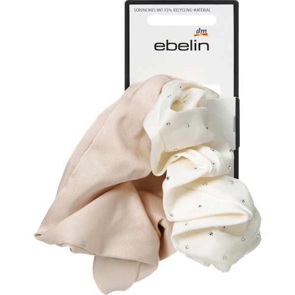Scrunchies mit Glitzer, creme/beige ebelin