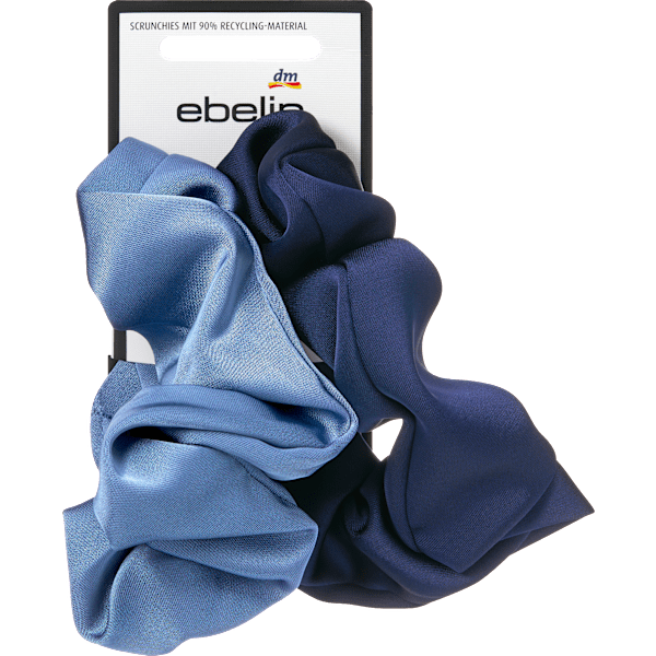 Scrunchies Satin-Optik, blau ebelin