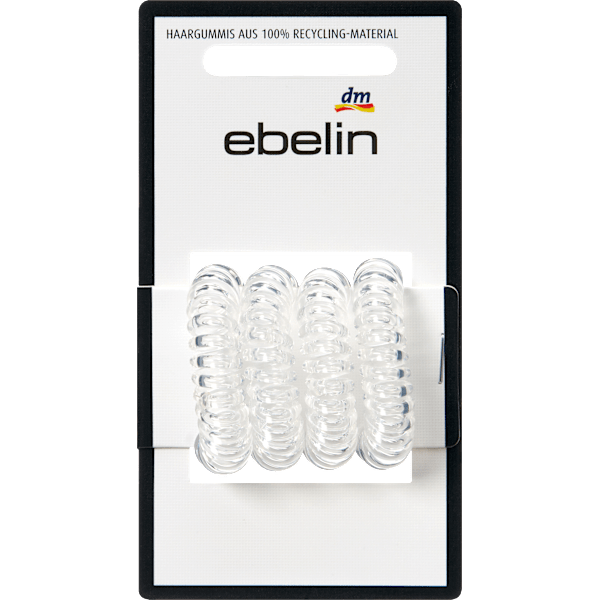 Spiralhaargummis midi, transparent ebelin
