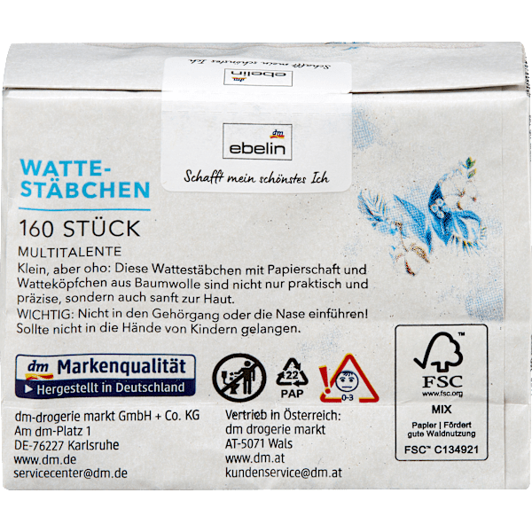 Wattestäbchen Nachfüllpack ebelin