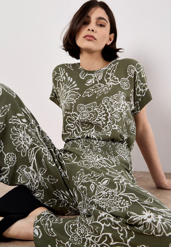 Apricot SARASA FLORAL WIDE
