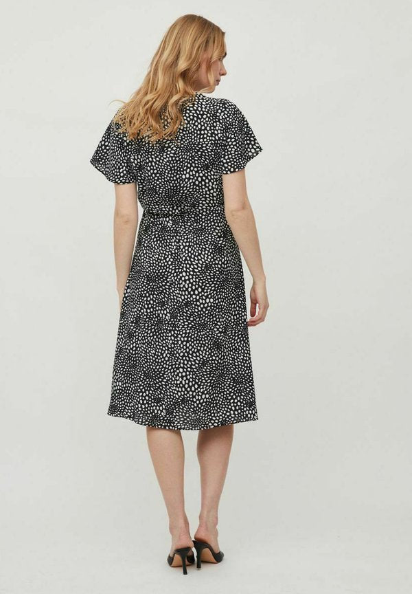 VILA VILOVIE S/S WRAP MIDI DRESS - NOOS