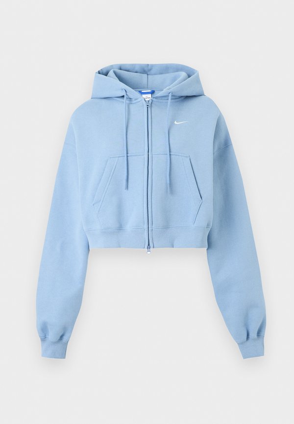 Nike Sportswear STUDIO FLEECE MEDIUM WEIGHT OVERSIZED FULL-ZIP CROPPED HOODIE - Zip-up sweatshirt - work blue/sail