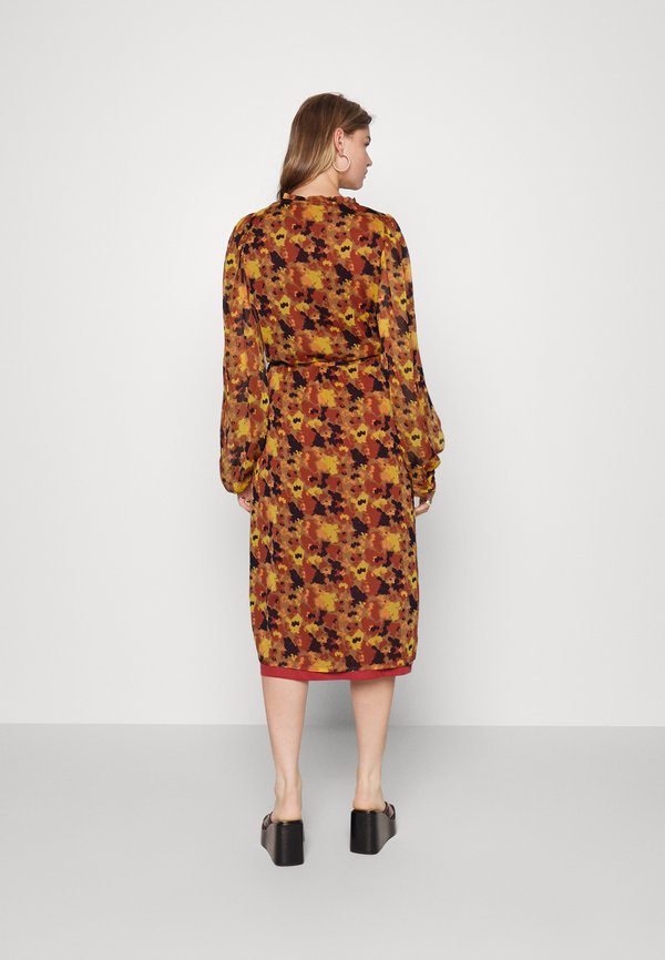 VILA VIFALIA V-NECK  MIDI DRESS