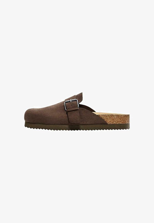 Bershka BUCKLE DETAIL - Clogs - brown