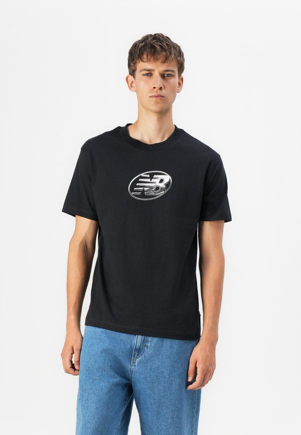 New Balance CHROME TEE UNISEX - Print T-shirt - black