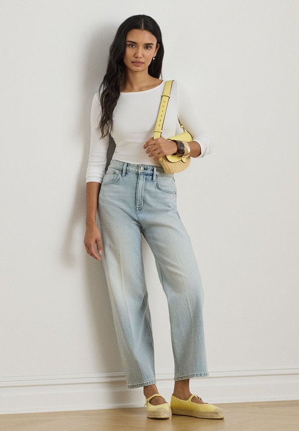 Lauren Ralph Lauren RIB-KNIT COTTON-BLEND BOATNECK TEE