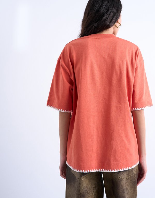 Topshop TSMIA SS OVERSIZED WRIP SITCH TEE JRS