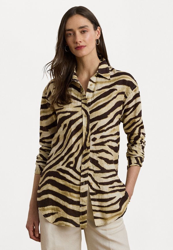 Lauren Ralph Lauren Petite Relaxed fit zebra print linen shirt