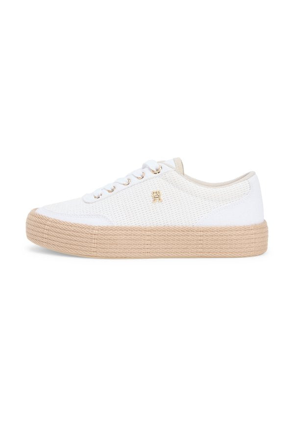 Tommy Hilfiger TH MONOGRAM CANVAS ROPE PLATFORM TRAINERS