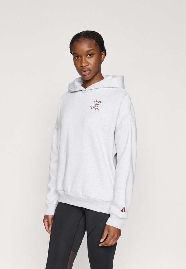 adidas Sportswear 3 STRIPES STUDIO - Hoodie - light grey heather