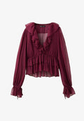 Mango ADULT - Blouse - mottled bordeaux