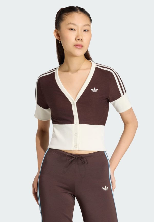 adidas Originals V-NECK - Blouse - aurora coffee