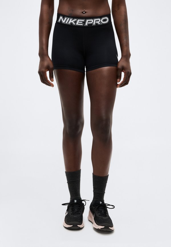 Nike Performance 365 SHORT - Leggings - black/white/metallic silver-coloured