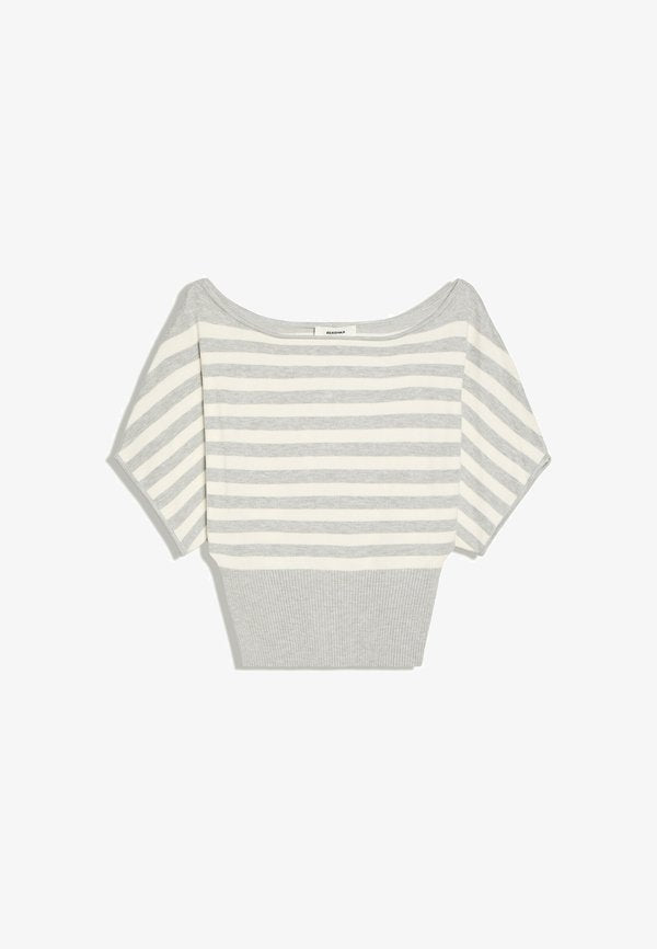 Bershka ASYMMETRIC NECK - SWEATER - Print T-shirt - grey