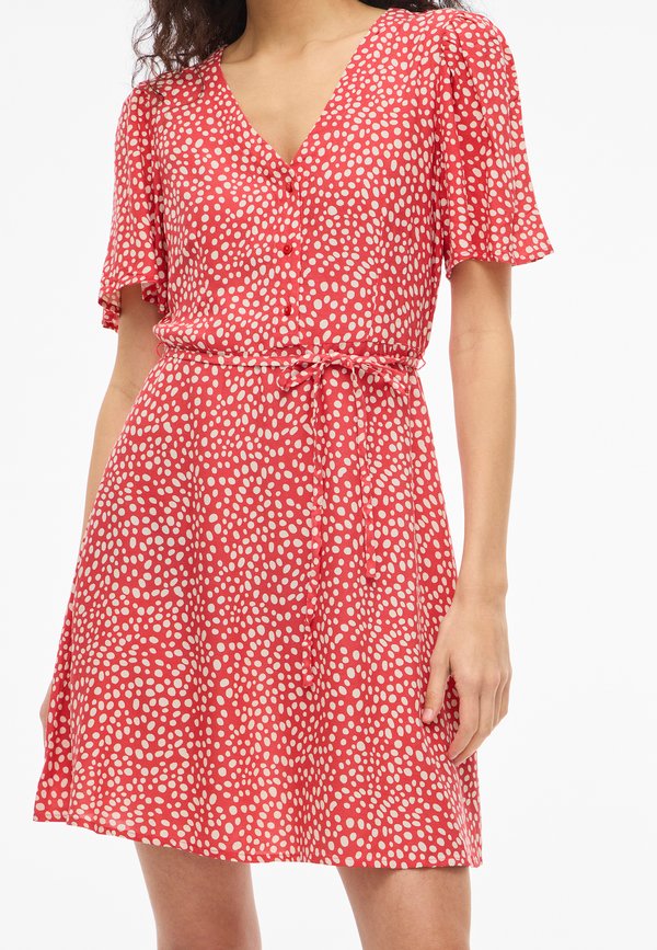 VILA VIGRACE V-NECK S/S SHORT DRESS - NOOS