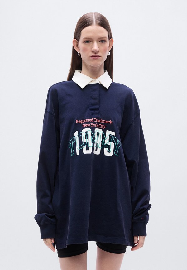 Tommy Jeans LOGO EMBROIDERY JERSEY OVERSIZED RUGBY SHIRT