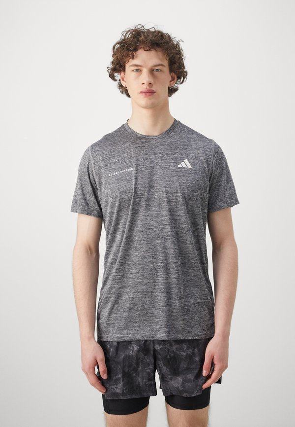 adidas Performance TEE - Sports T-shirt - black/grey three melange