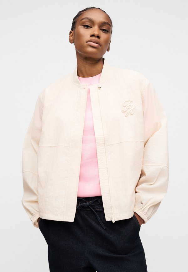 Tommy Hilfiger LOGO EMBROIDERY BALLOON SLEEVE BOMBER JACKET