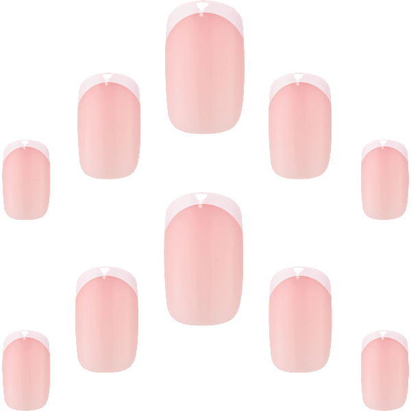 Künstliche Nägel Salon French Medium Square Elegant Touch