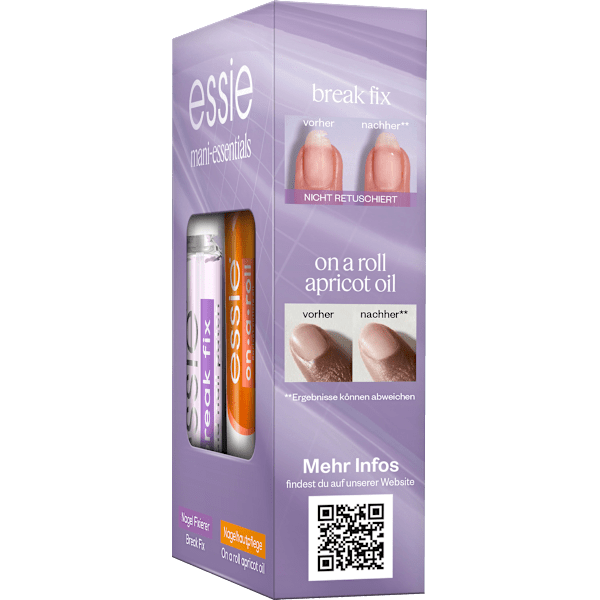Nagelpflege Set Break Fix Nagelfixierer & On a roll Apricot Cuticle Oil essie