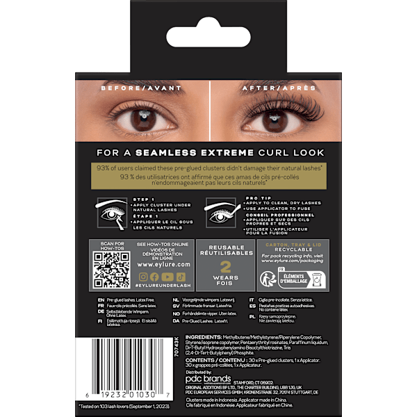 Künstliche Wimpern PreGlued Extreme Salon Curl Clusters Eylure