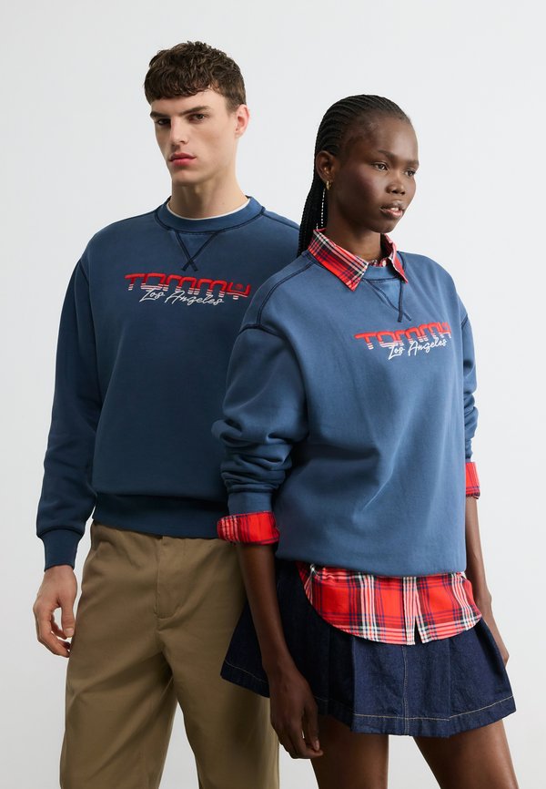 Tommy Jeans LOGO EMBROIDERY WASHED RELAXED FLEECE SWEATSHIRT