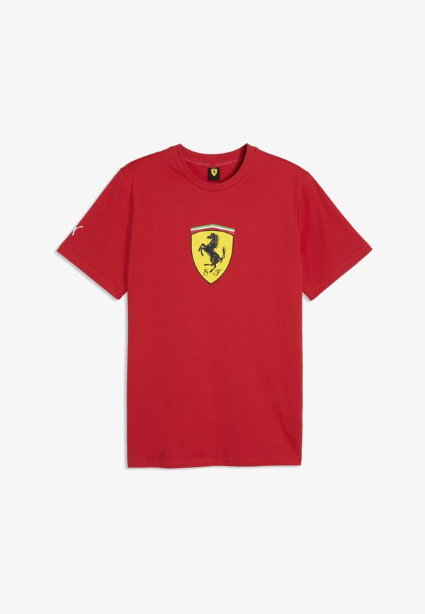 Puma SCUDERIA FERRARI COLOURED SHIELD T-SHIRT - Print T-shirt - rosso corsa