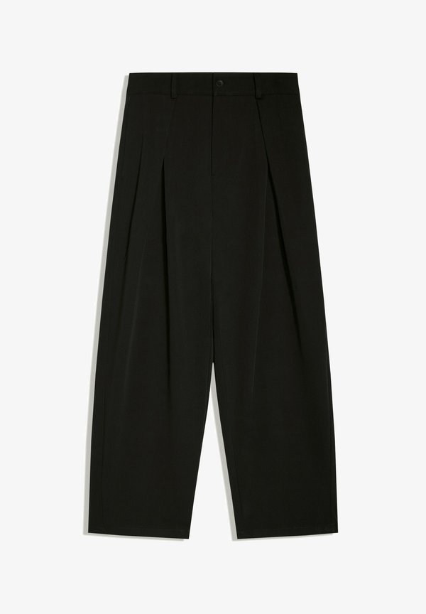 Bershka TAILORED BAGGY - Trousers - black