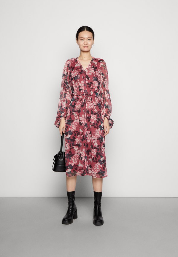 VILA VIFALIA V-NECK  MIDI DRESS