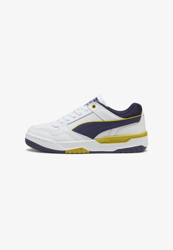 Puma REBOUND RETRO SNEAKERS UNISEX - Skate shoes - white-deep plum-dazzling yellow