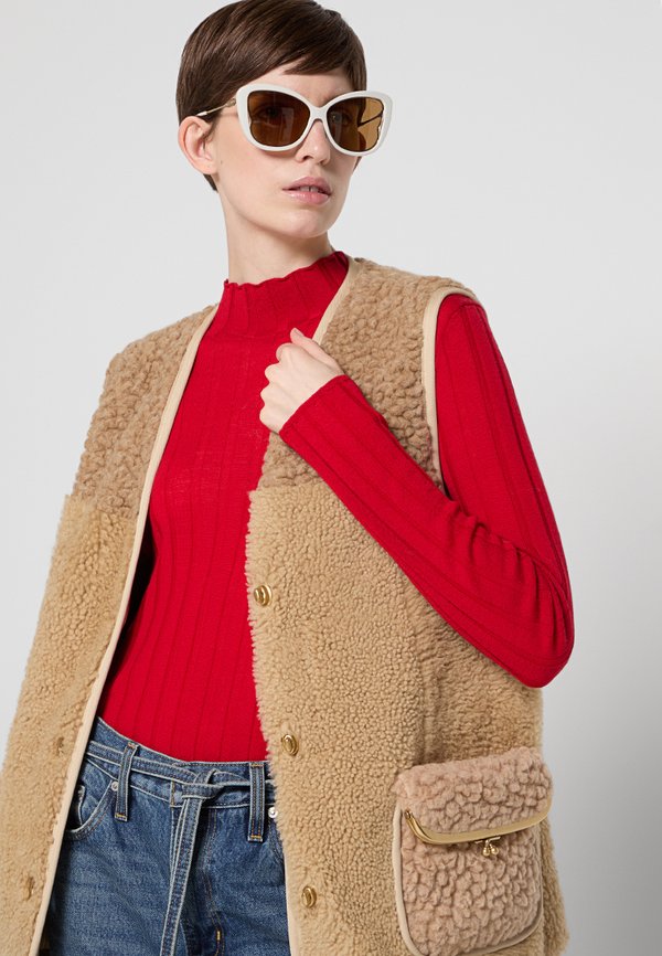 COACH SHERPA SHEARLING MIXED VEST